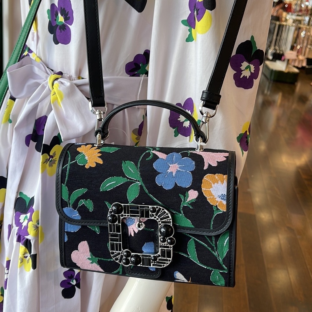 Kate Spade Lovitt Buckled Floral Jacquard Small Top Handle Crossbody

black mult - Picture 14 of 16